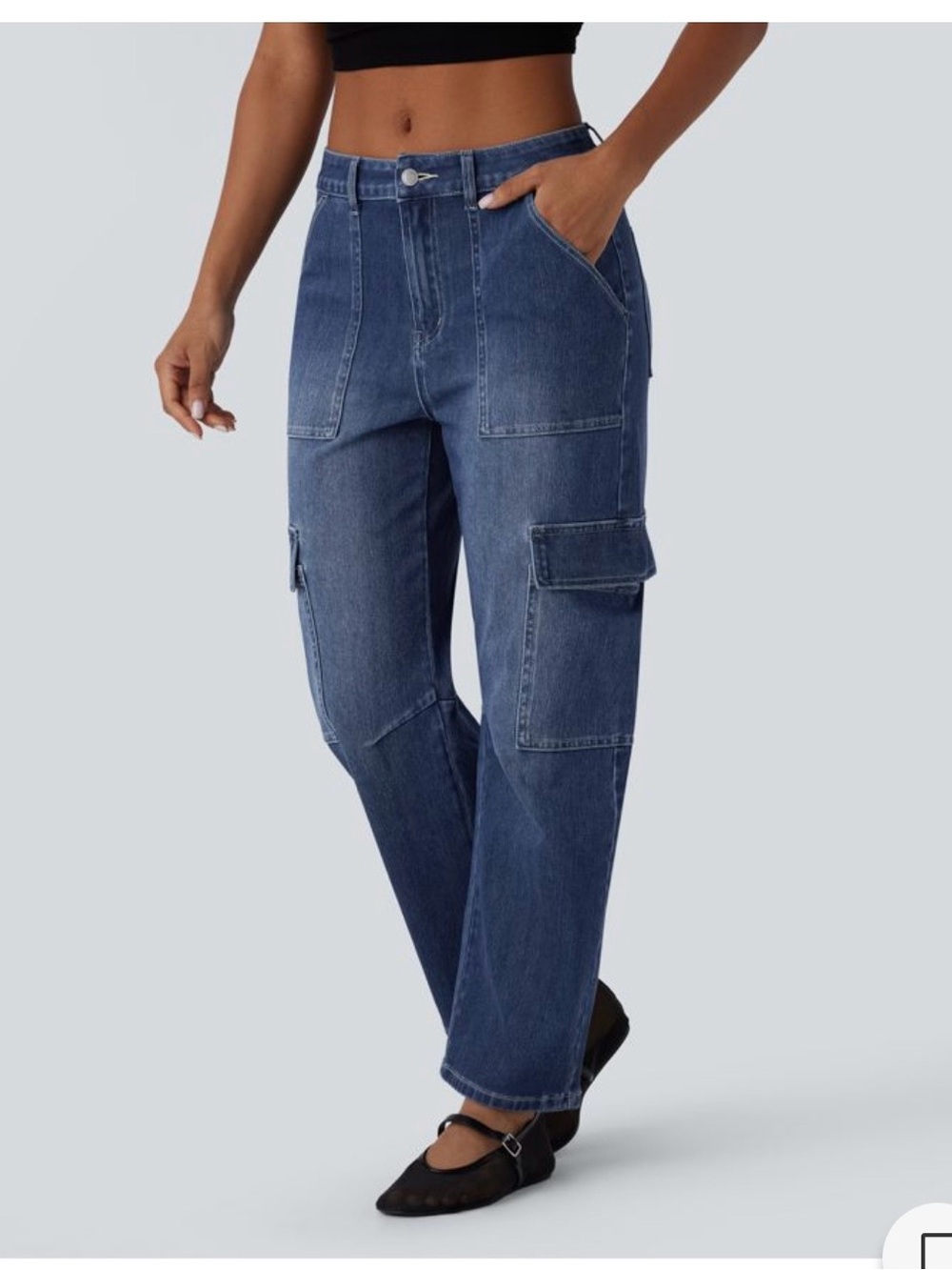 Halara Blue Cargo Pants size M/tall